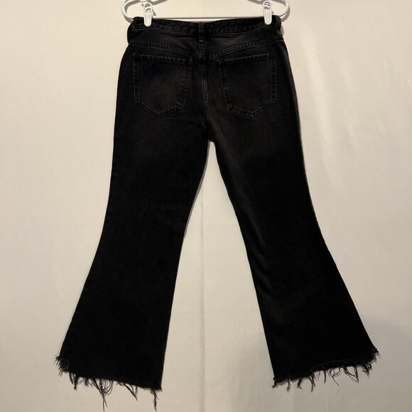 we the free People jeans Denim Women Black Size 28 Ankle Flare Casual Low Rise - Picture 2 of 6
